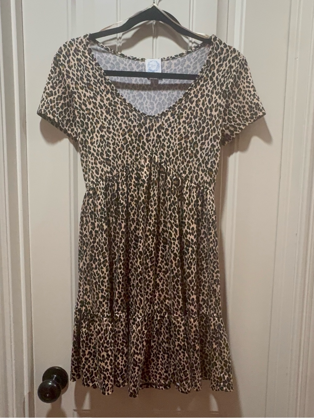 Blue Rain Leopard Print Babydoll Dress size xs